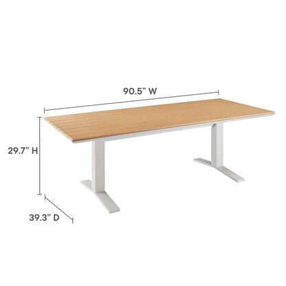 Gavelston 91&quot; Outdoor Patio Aluminum Dining Table by Modway