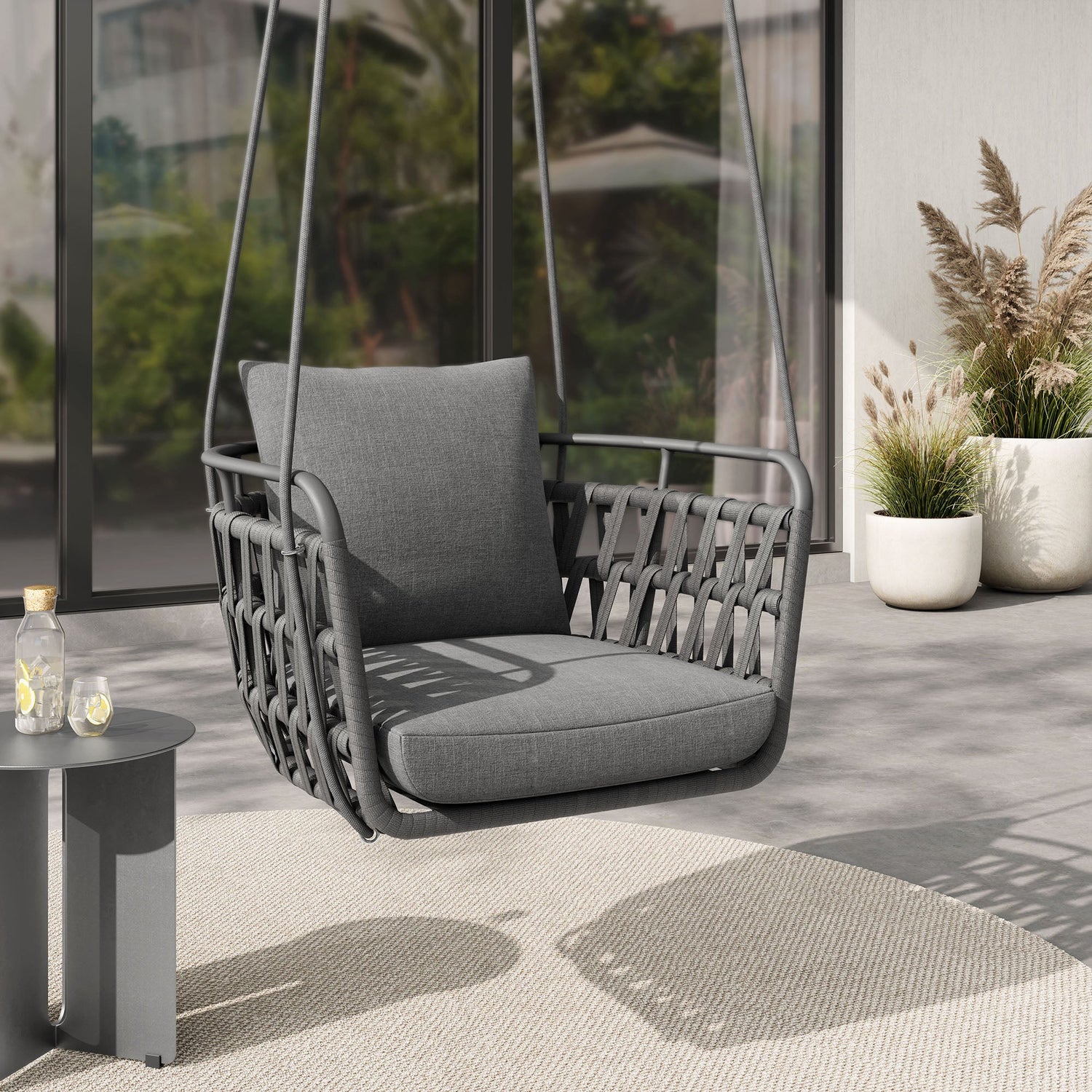 Kaliah Outdoor Patio Aluminum Swing Chair By HouseBean