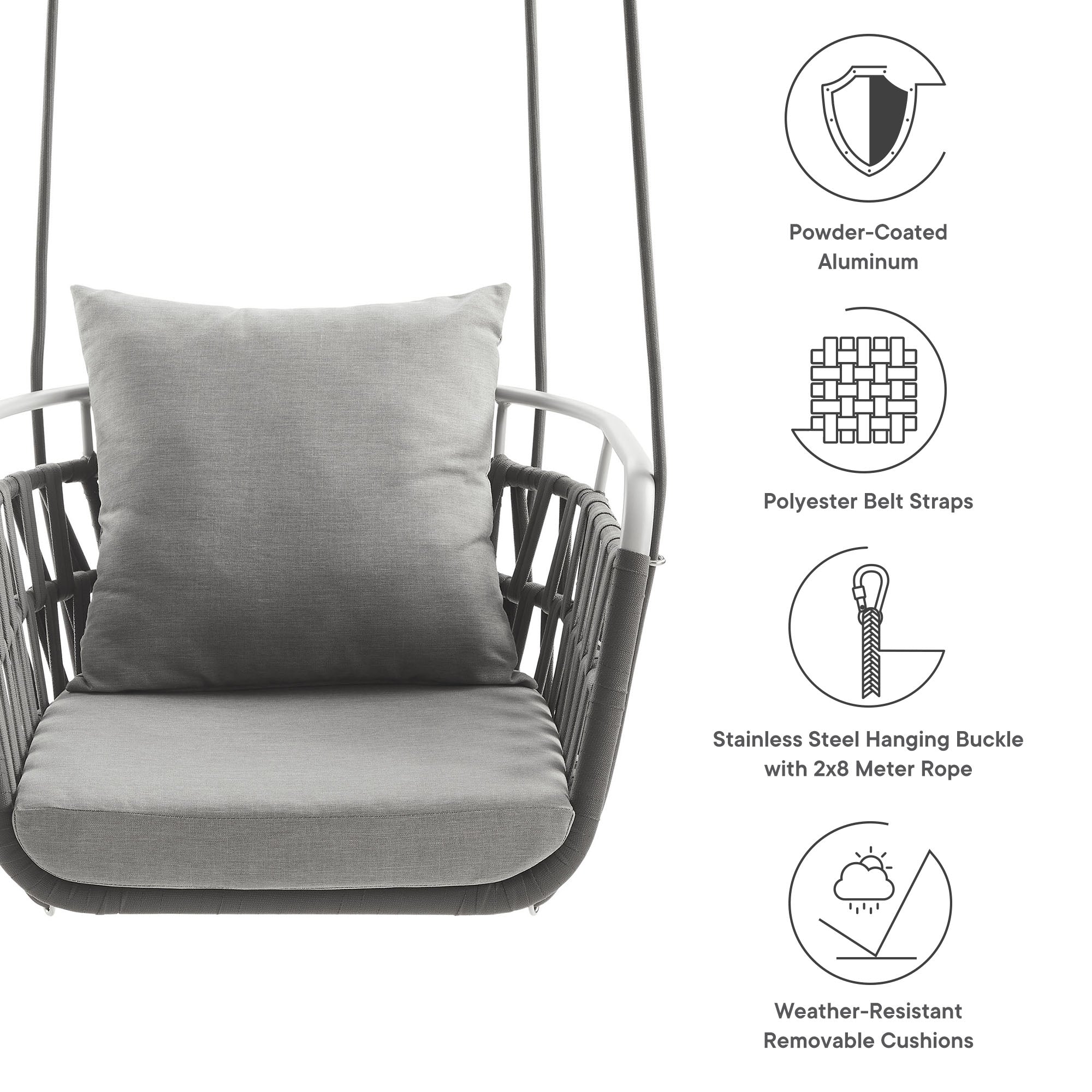 Kaliah Outdoor Patio Aluminum Swing Chair by Modway