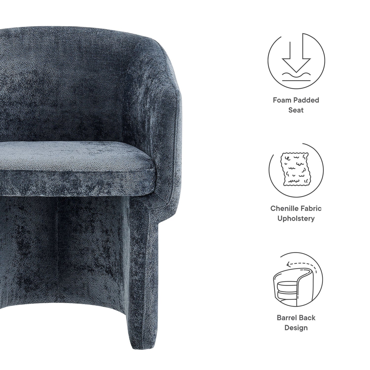 Verity  Chenille  Dining Armchair