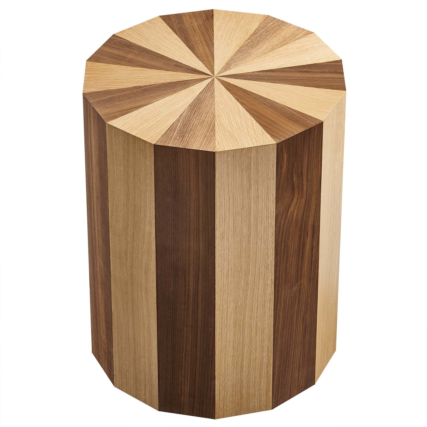 Twirl Two-Toned Wood Veneer Side Table