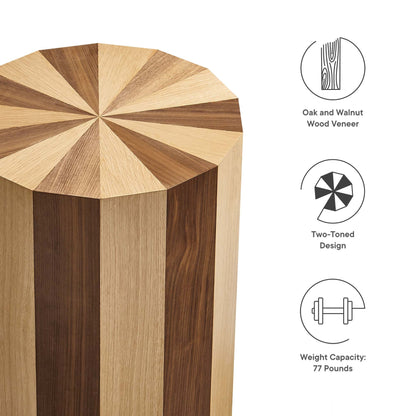 Twirl Two-Toned Wood Veneer Side Table