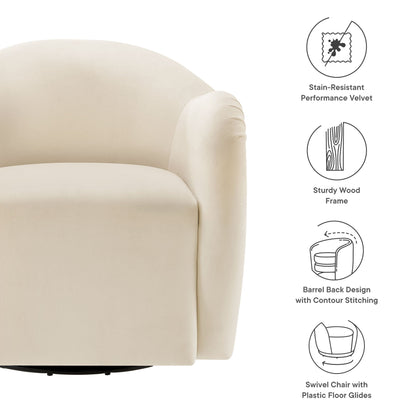 Compose Performance Velvet Swivel Armchair By HouseBean