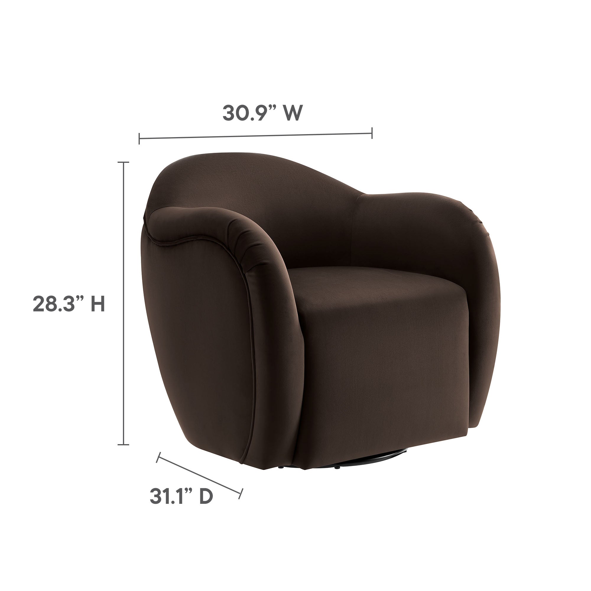 Compose Performance Velvet Swivel Armchair By HouseBean