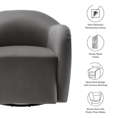 Compose Performance Velvet Swivel Armchair By HouseBean