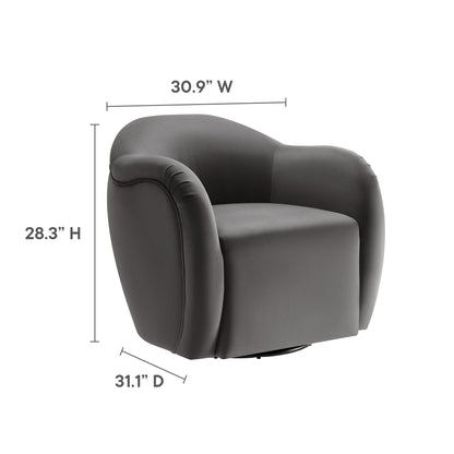 Compose Performance Velvet Swivel Armchair By HouseBean