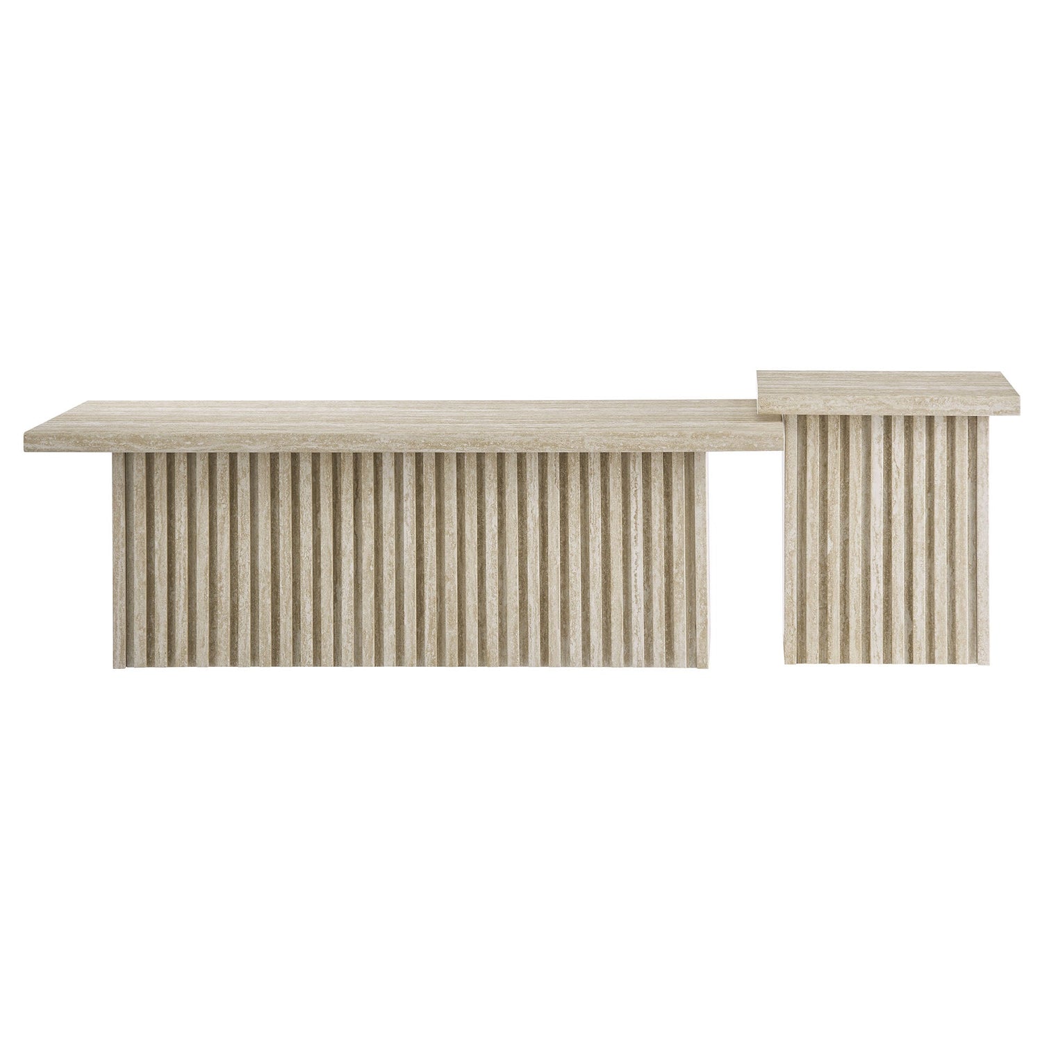 Render Nesting Faux Travertine Coffee Tables Set of 2 By HouseBean