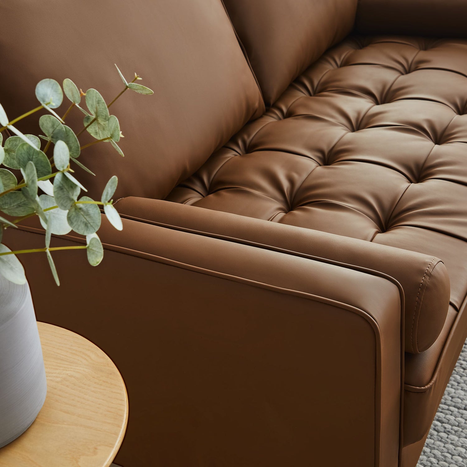 Valour Tufted Vegan Leather Loveseat by Modway