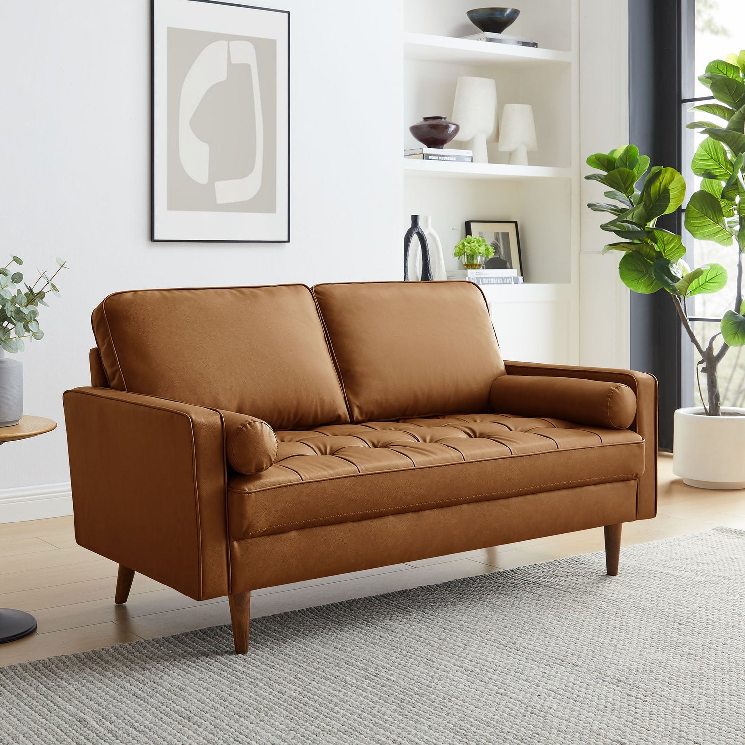 Valour Tufted Vegan Leather Loveseat by Modway