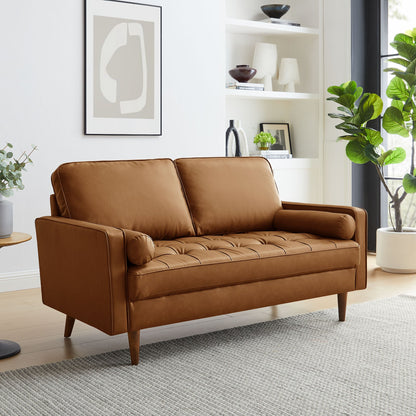 Valour Tufted Vegan Leather Loveseat by Modway
