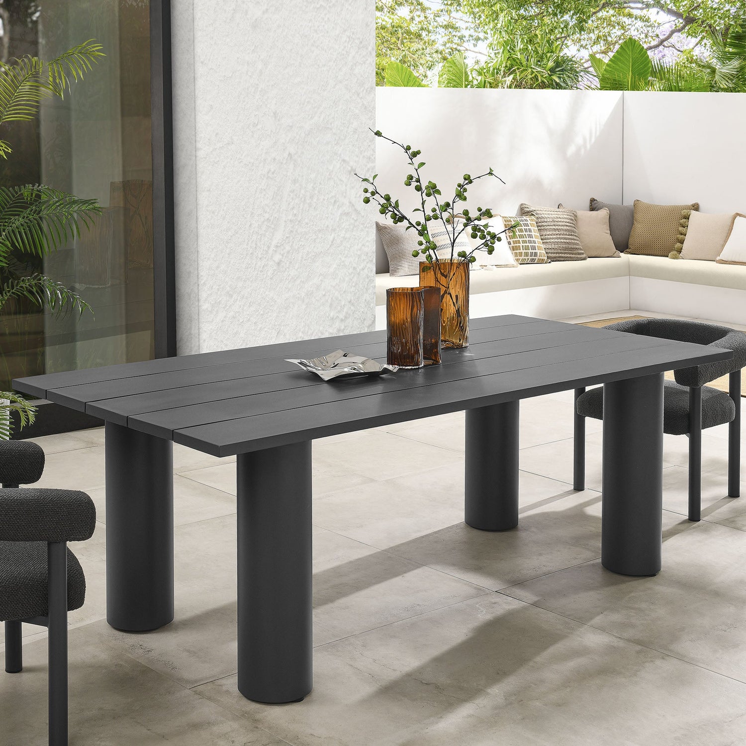 Nautica Outdoor Patio 87&quot; Rectangular Aluminum Dining Table by Modway