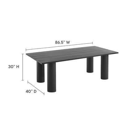 Nautica Outdoor Patio 87&quot; Rectangular Aluminum Dining Table by Modway