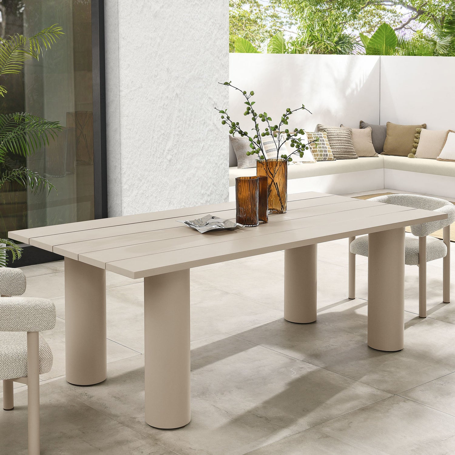 Nautica Outdoor Patio 87&quot; Rectangular Aluminum Dining Table by Modway