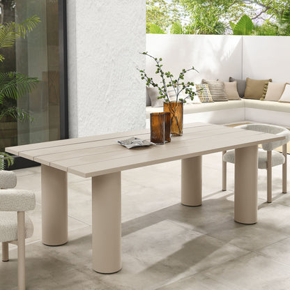 Nautica Outdoor Patio 87&quot; Rectangular Aluminum Dining Table by Modway