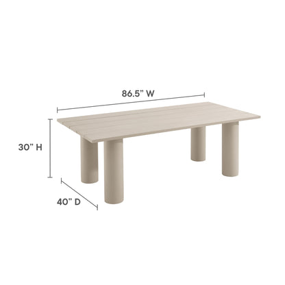 Nautica Outdoor Patio 87&quot; Rectangular Aluminum Dining Table by Modway