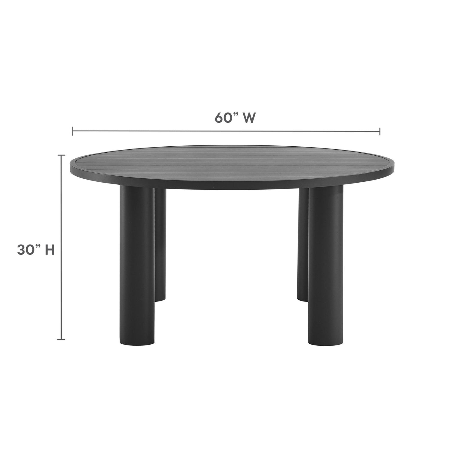 Nautica Outdoor Patio 60&quot; Round Aluminum Dining Table by Modway