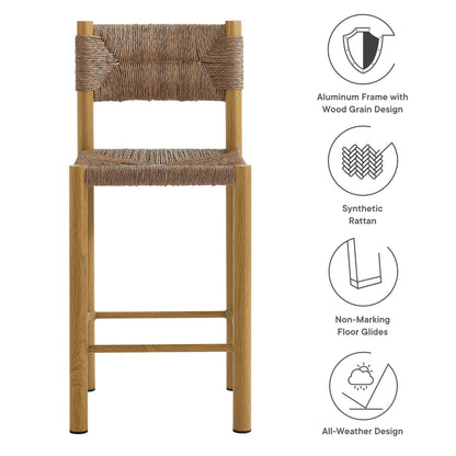 Parkland Outdoor Patio Rattan and Aluminum Counter Stools Set of 2 by Modway