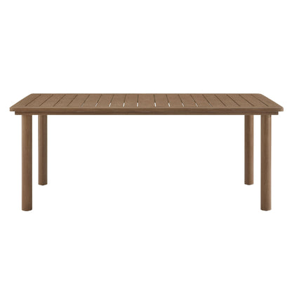 Parkland 7-Piece Rectangular Outdoor Patio Rattan and Aluminum Dining Table and Chairs Set by Modway