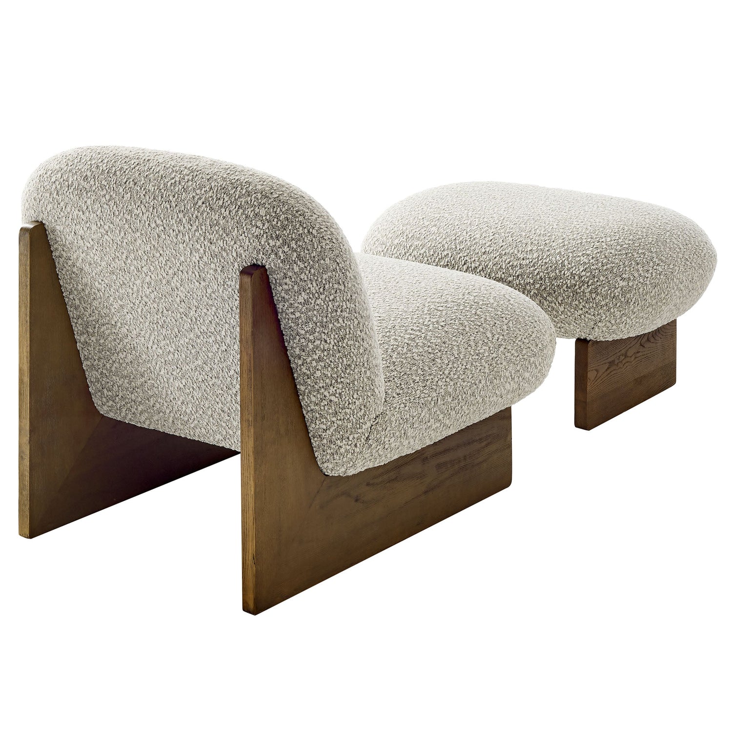 Loyal Boucle Fabric Accent Chair and Ottoman Set By HouseBean