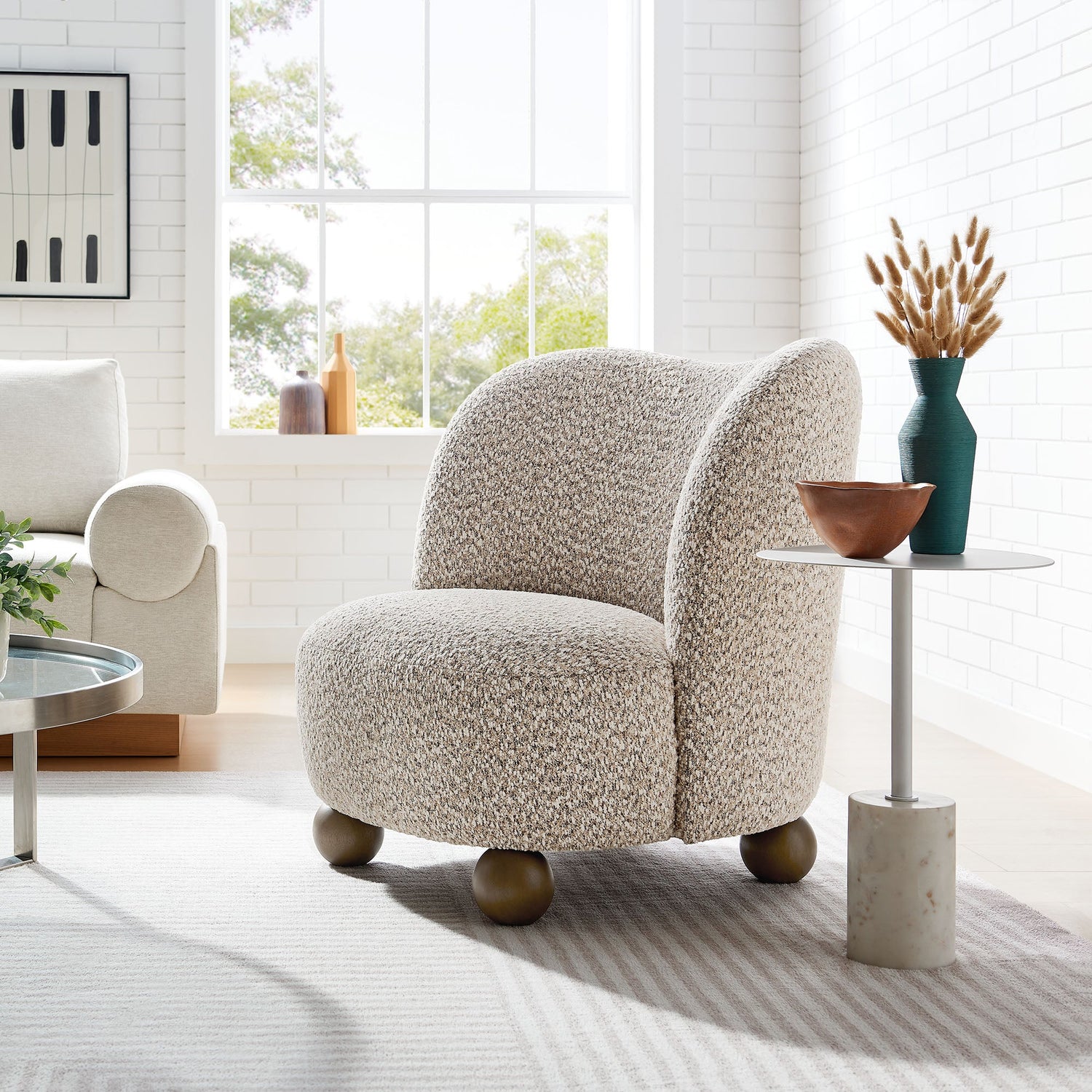 Monroe Boucle Fabric Accent Chair By HouseBean