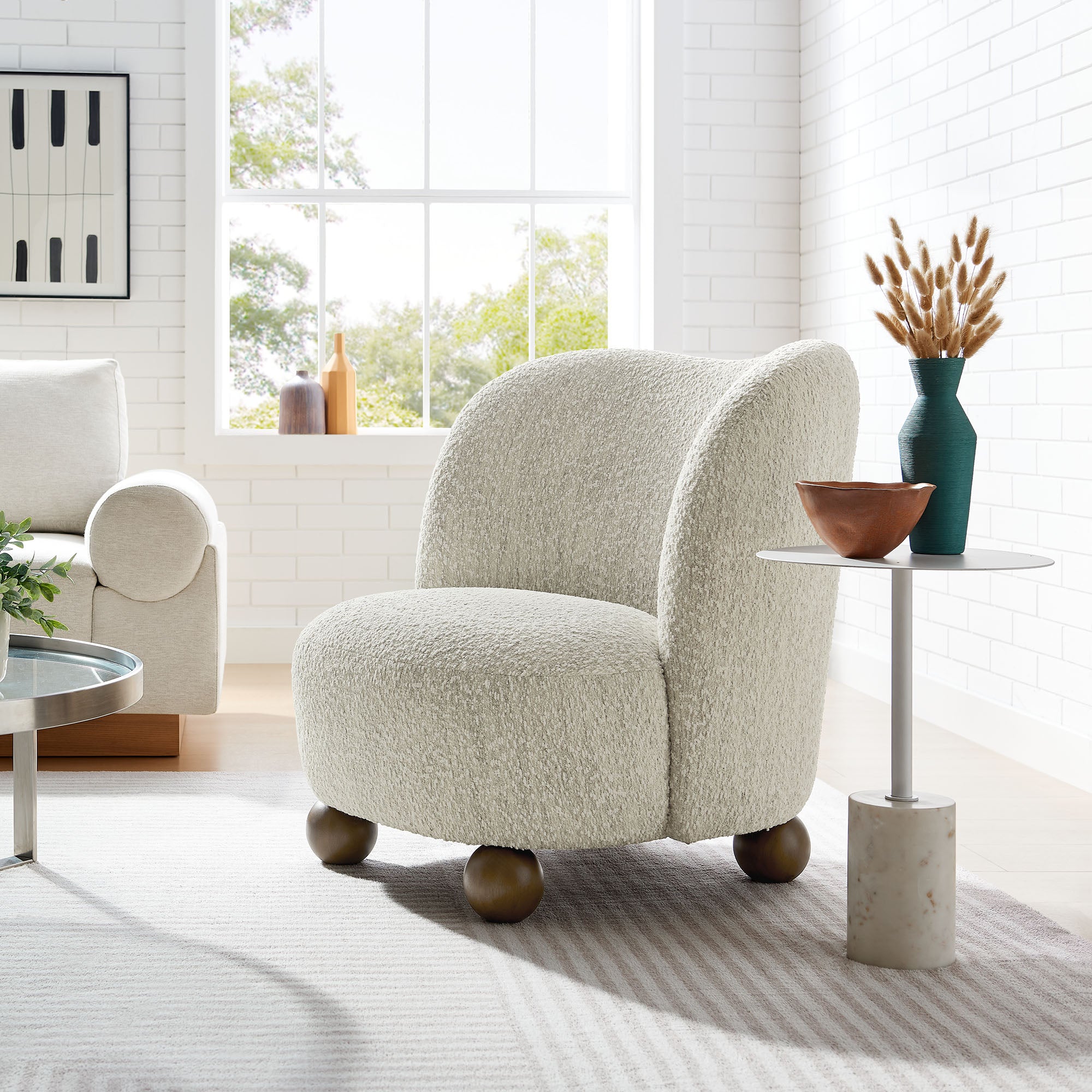 Monroe Boucle Fabric Accent Chair By HouseBean