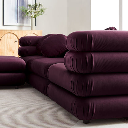 Jubilee 4-Piece Modular Performance Velvet Sectional Sofa by Modway