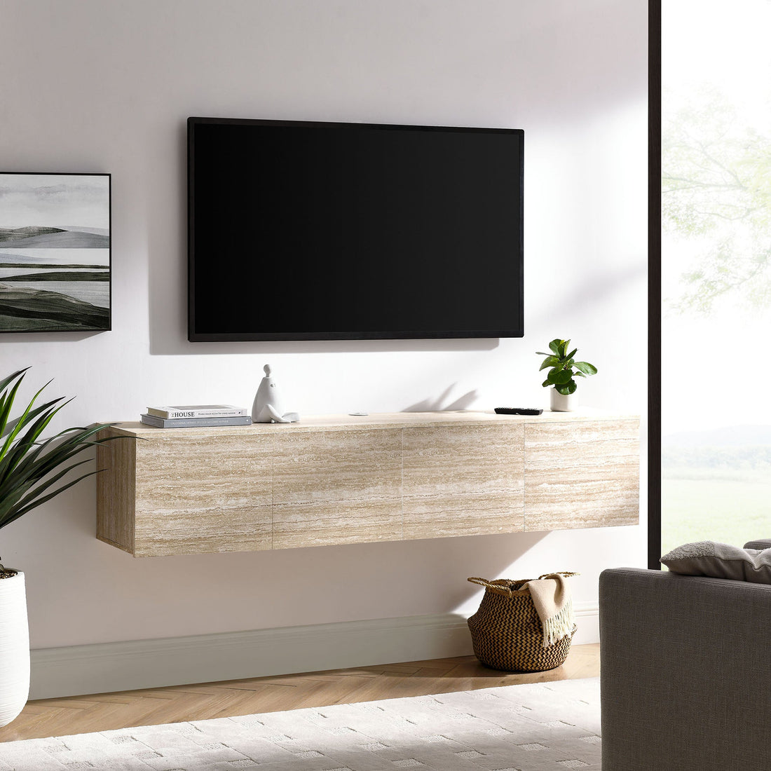 Terra 71&quot; Wall-Mounted TV Stand by Modway