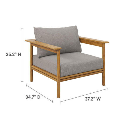 Wren Outdoor Patio Teak Wood Armchair By HouseBean