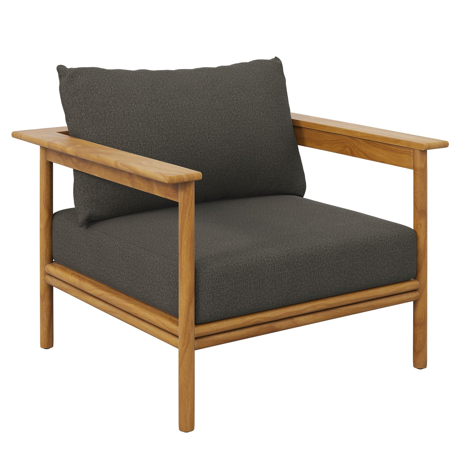 Wren Outdoor Patio Teak Wood Armchair and Ottoman Set by Modway