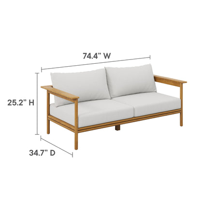 Wren 4-Piece Outdoor Patio Teak Wood Furniture Set by Modway