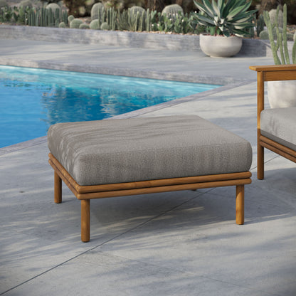 Wren Outdoor Patio Teak Wood Ottoman By HouseBean