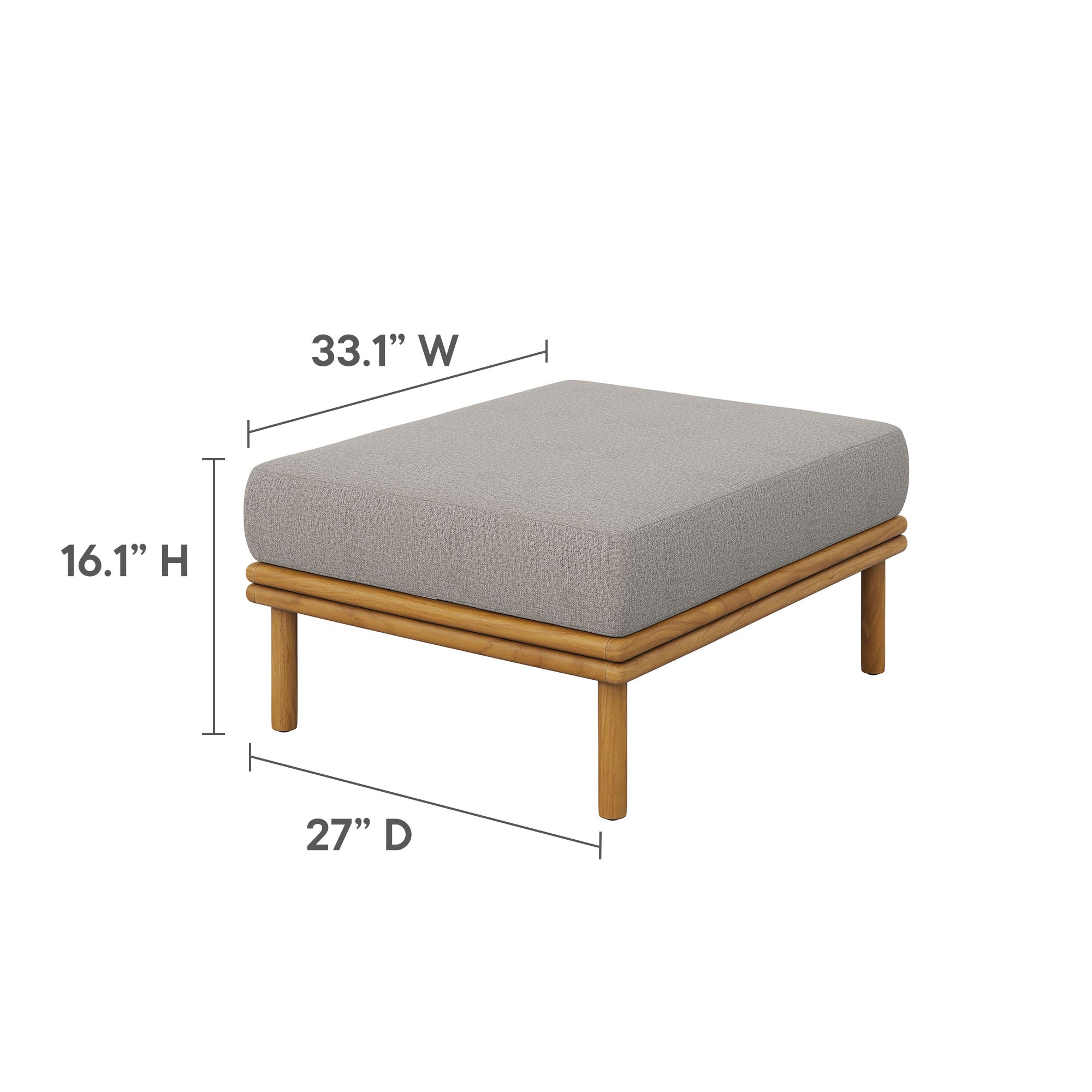 Wren Outdoor Patio Teak Wood Armchair and Ottoman Set By HouseBean