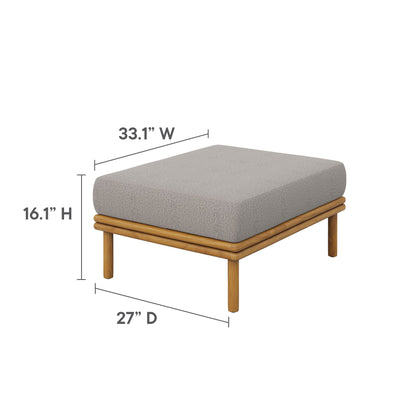 Wren Outdoor Patio Teak Wood Armchair and Ottoman Set by Modway