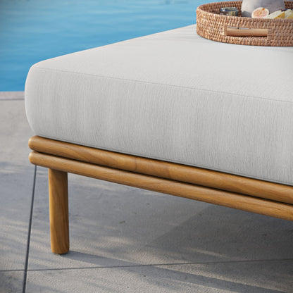 Wren Outdoor Patio Teak Wood Ottoman By HouseBean