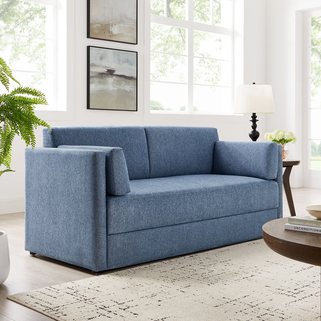 Linden Upholstered Heathered Chenille Sofa By HouseBean