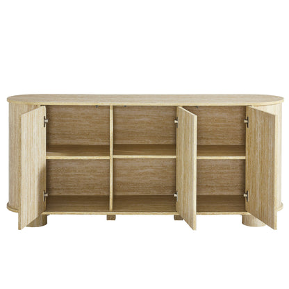 Overture 63‚Äù Oval Faux Travertine Sideboard by Modway