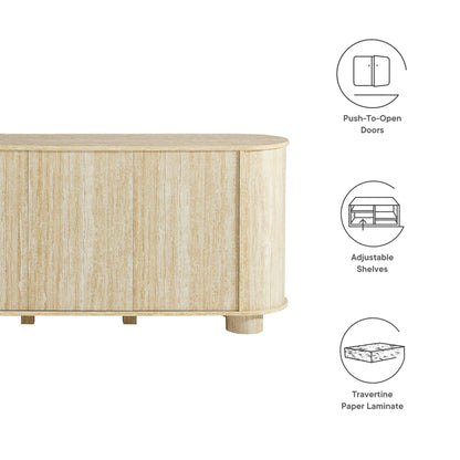 Overture 63‚Äù Oval Faux Travertine Sideboard by Modway