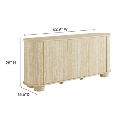 Overture 63‚Äù Oval Faux Travertine Sideboard by Modway