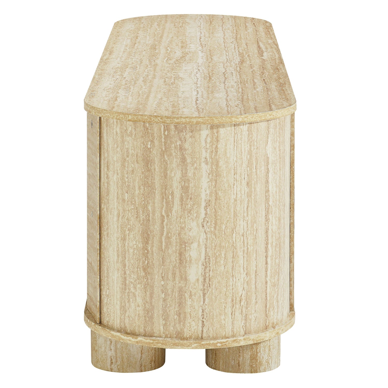 Overture 63‚Äù Oval Faux Travertine TV Stand by Modway