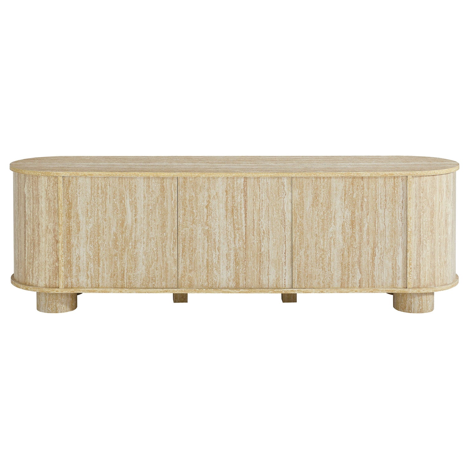 Overture 63‚Äù Oval Faux Travertine TV Stand by Modway