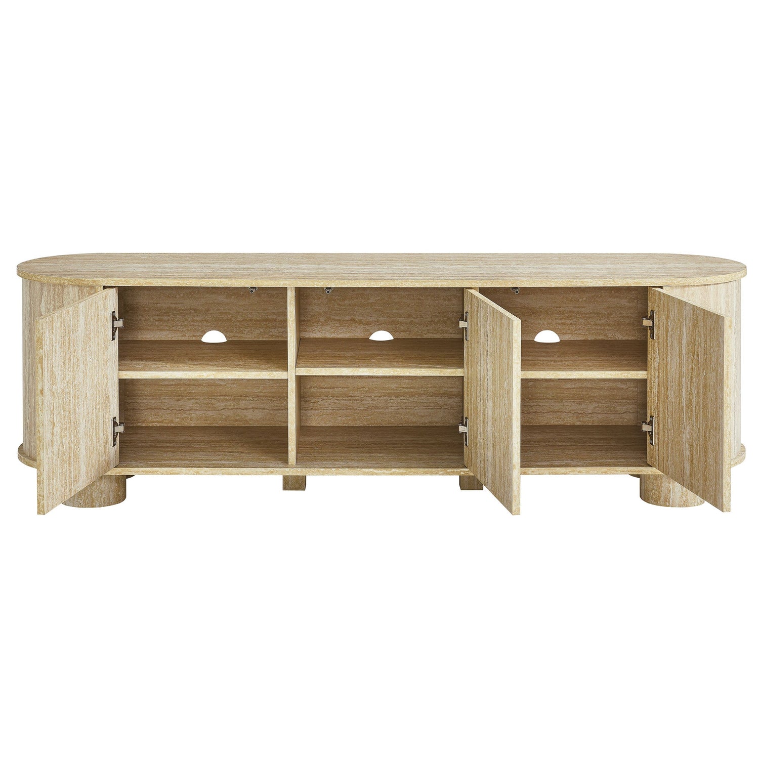 Overture 63‚Äù Oval Faux Travertine TV Stand by Modway