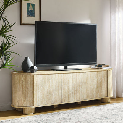 Overture 63‚Äù Oval Faux Travertine TV Stand by Modway