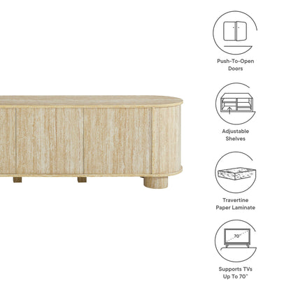 Overture 63‚Äù Oval Faux Travertine TV Stand by Modway