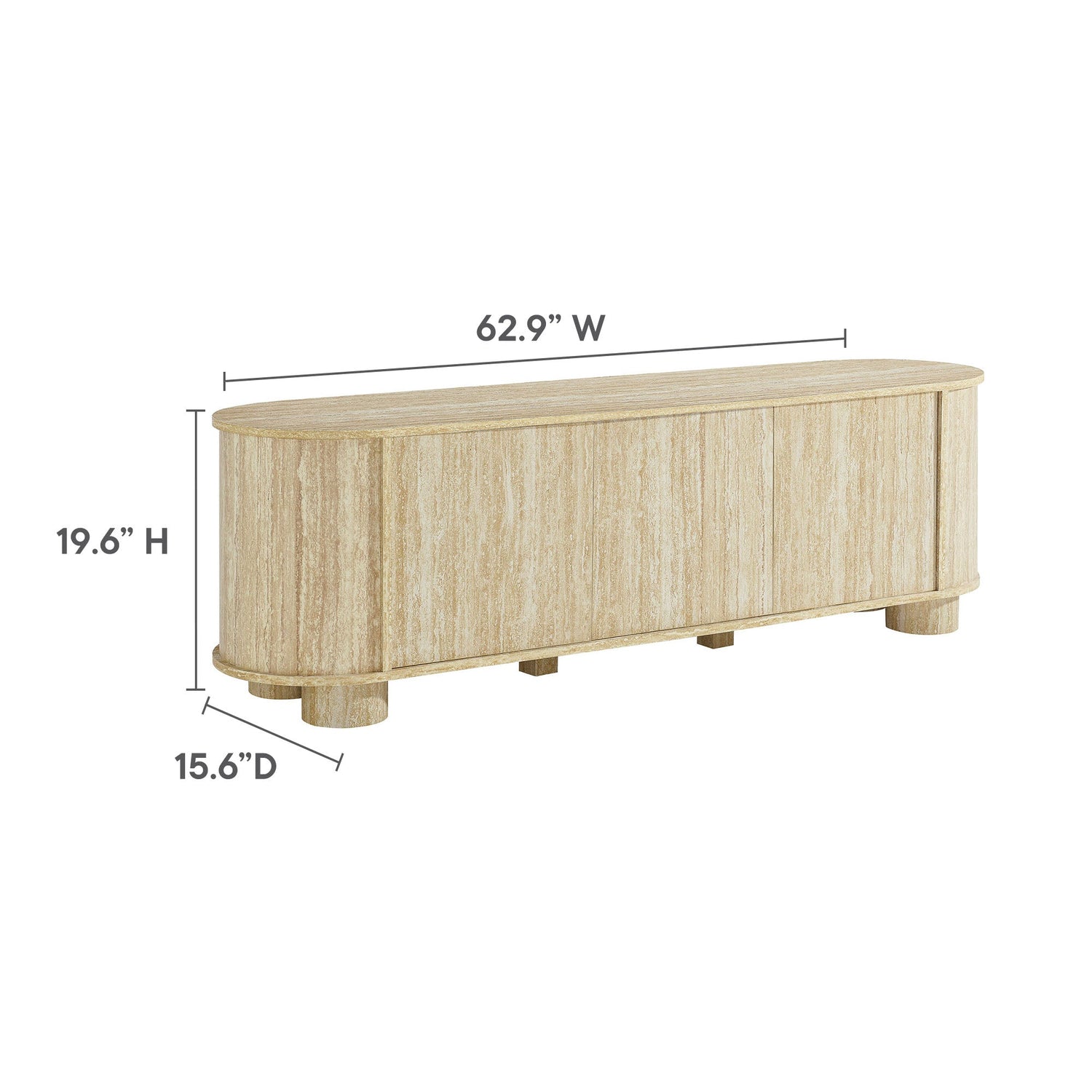Overture 63‚Äù Oval Faux Travertine TV Stand by Modway