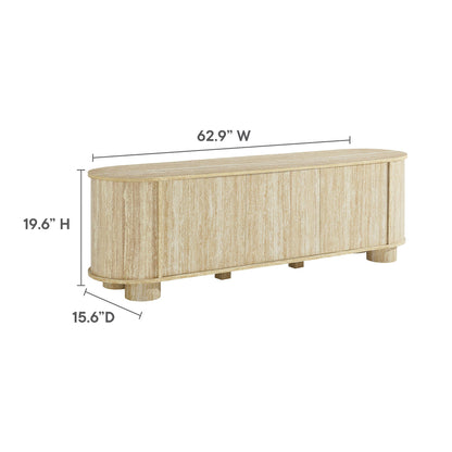 Overture 63‚Äù Oval Faux Travertine TV Stand by Modway