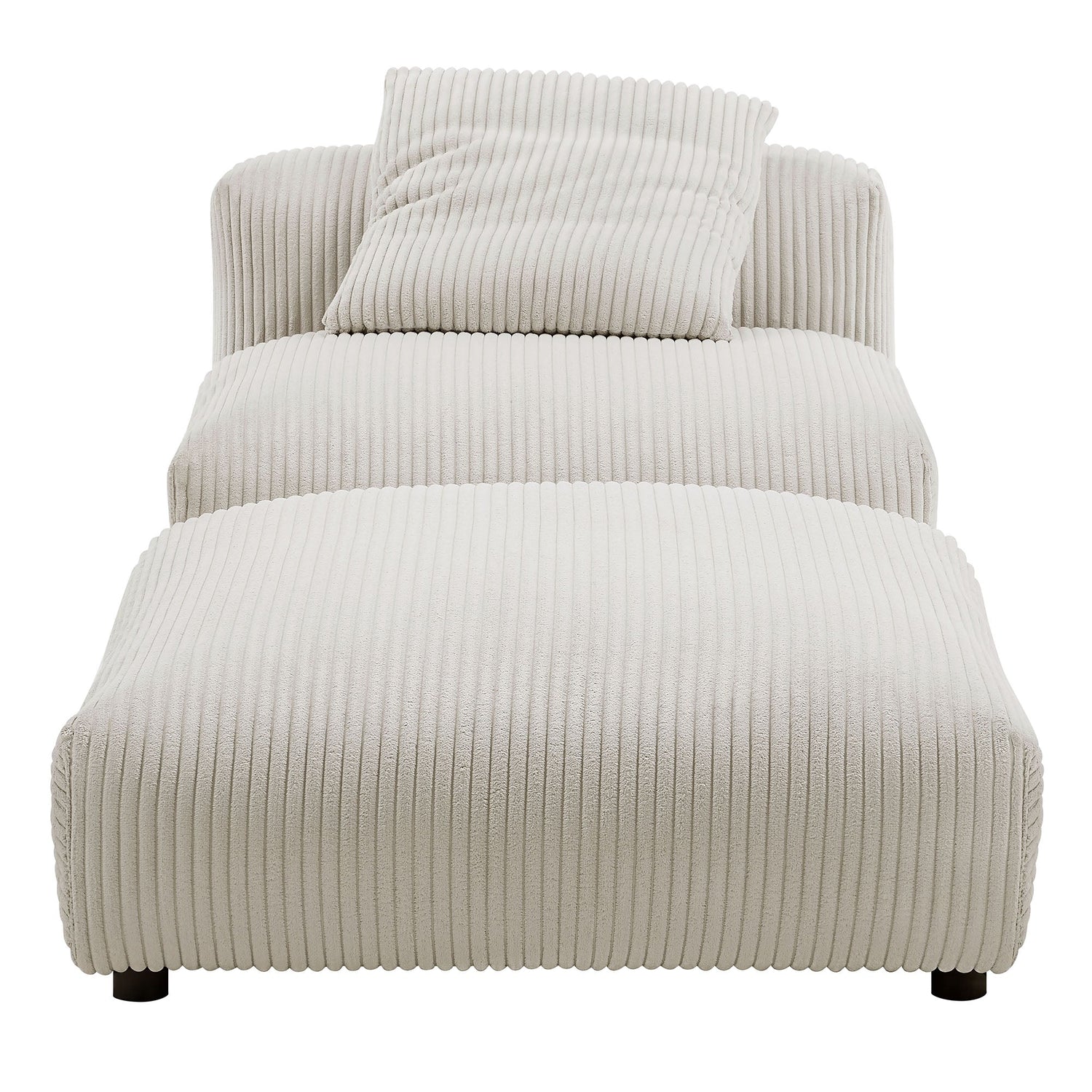 Solace  Modular Corduroy Upholstered Armless Chair and Ottoman Set