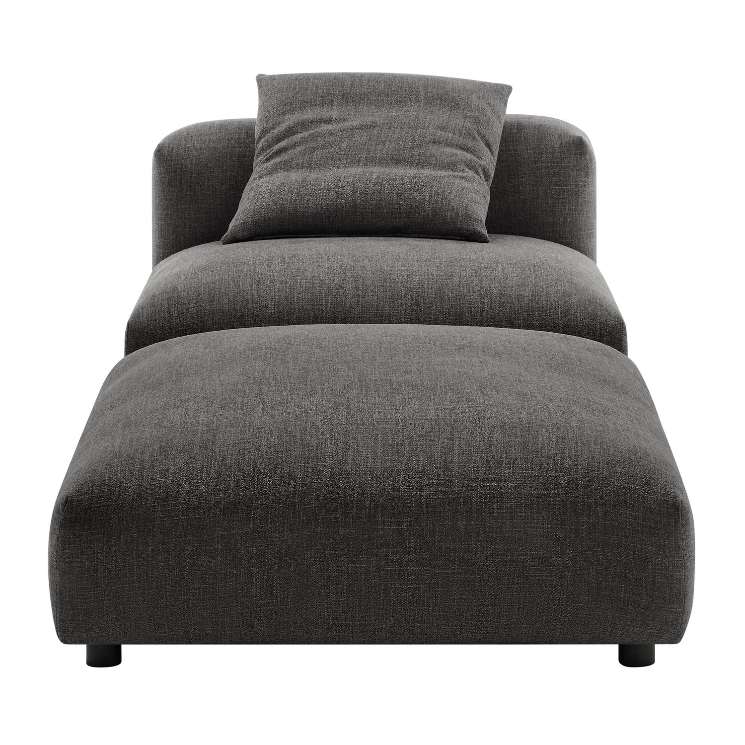 Solace  Modular Upholstered Fabric Armless Chair and Ottoman Set