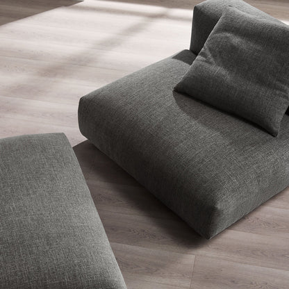 Solace  Modular Upholstered Fabric Armless Chair and Ottoman Set