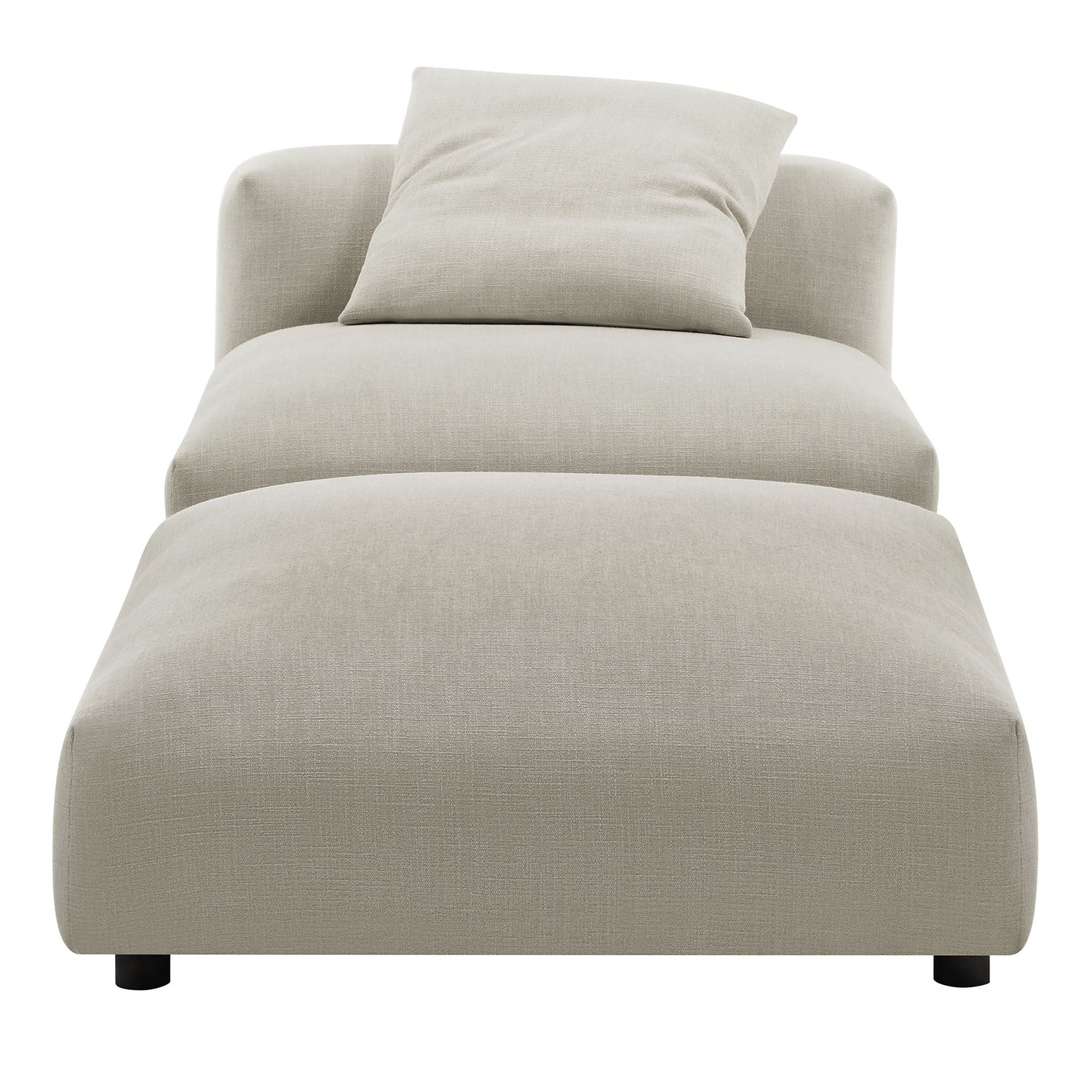 Solace  Modular Upholstered Fabric Armless Chair and Ottoman Set