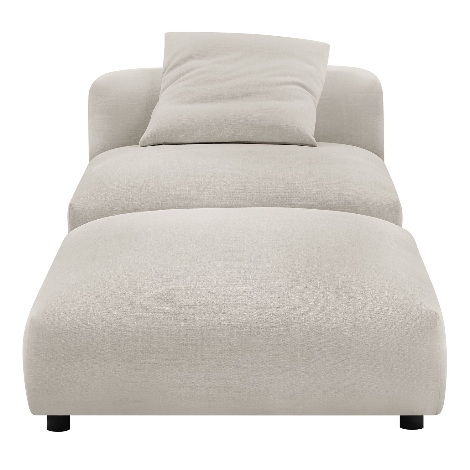 Solace  Modular Upholstered Fabric Armless Chair and Ottoman Set